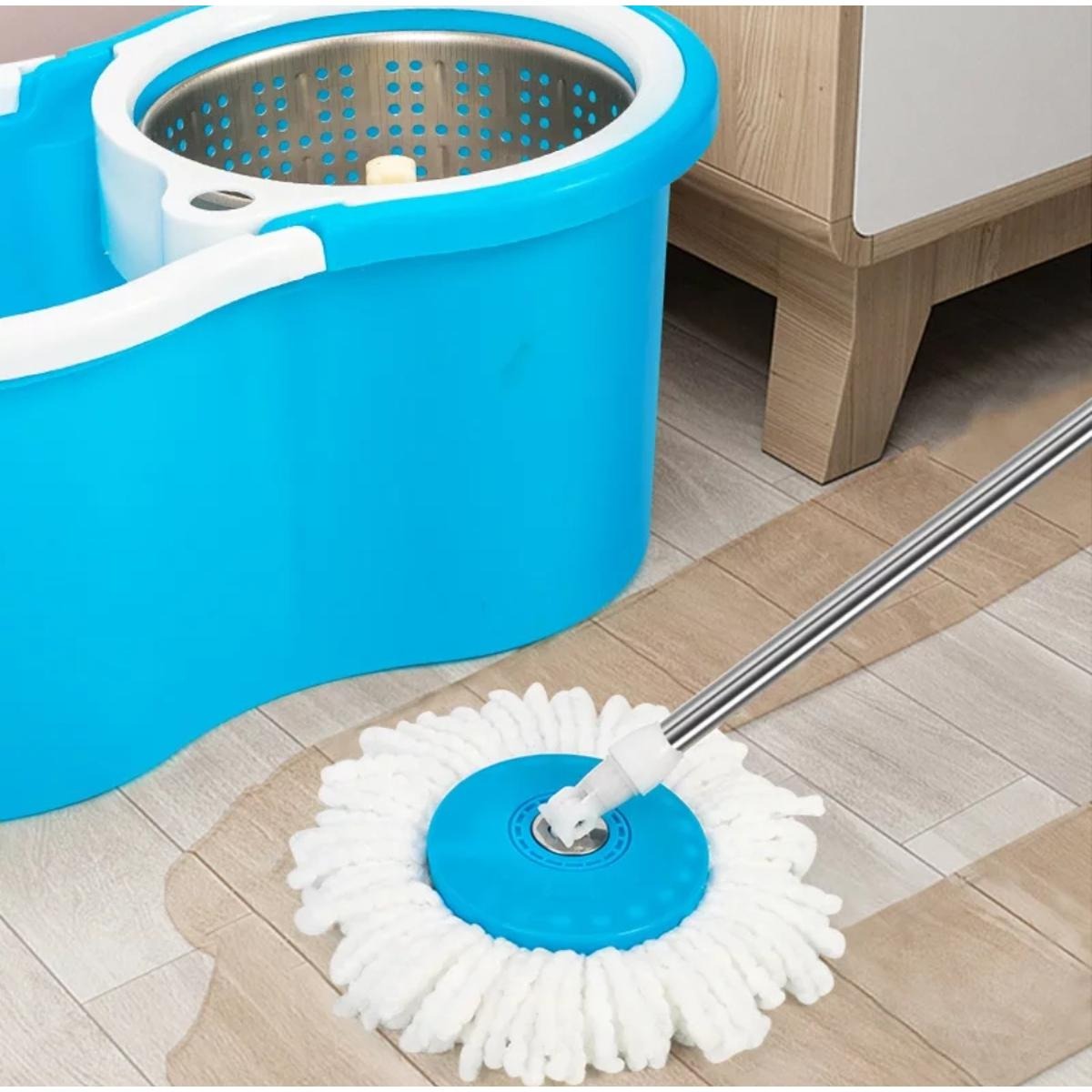 Easy Spin Magical Mop Set with Steel Bucket - 360° Rotating