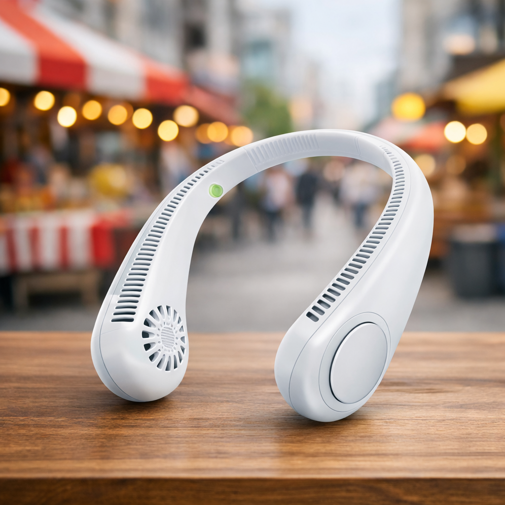 STREET VENDOR Premium Silicone Bladeless Wearable Neck Fan