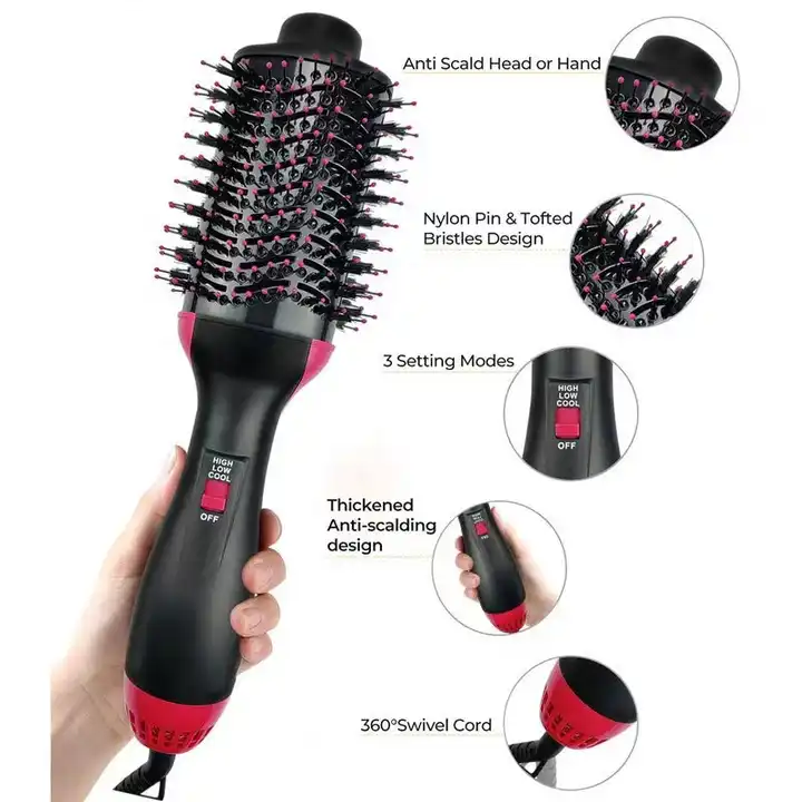 One Step Hot Air Brush 4 in 1 Hair Dryer & Straightener