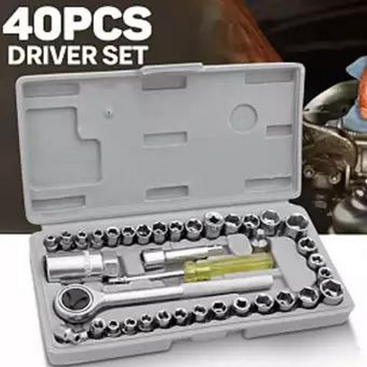 40Pcs Aiwa Socket Wrench & Screwdriver Tool Kit