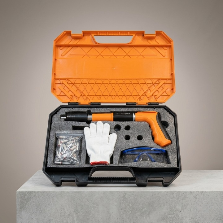 Heavy Duty Manual Steel Nail Gun Set - Concrete Wall Tool