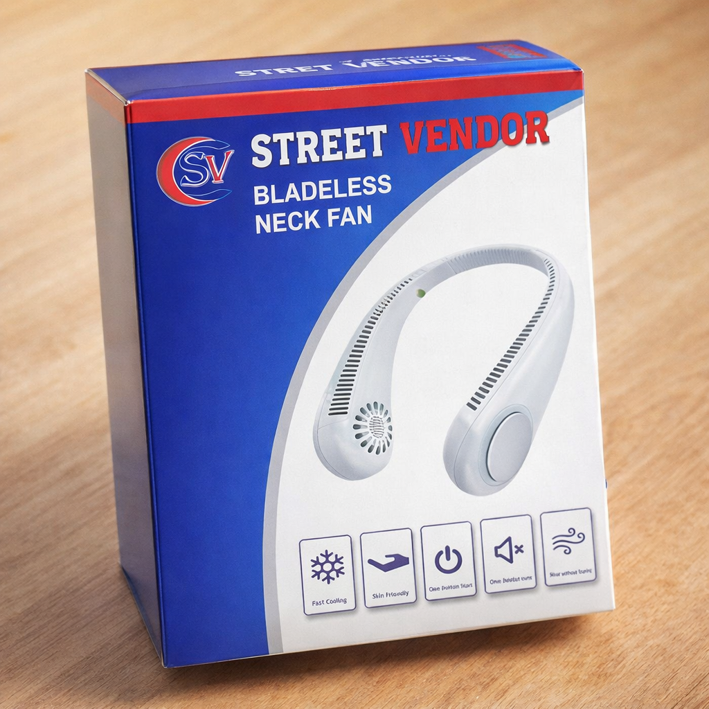 STREET VENDOR Premium Silicone Bladeless Wearable Neck Fan