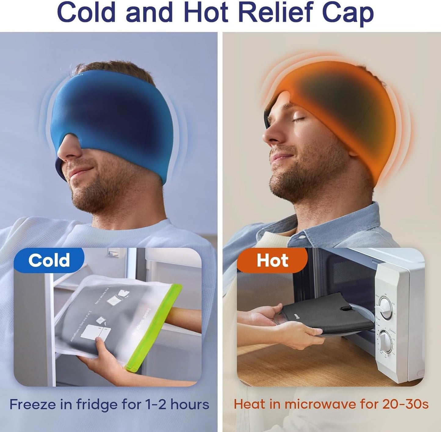 Migraine Relief Cap with Box - Hot Cold Gel Headache Hat