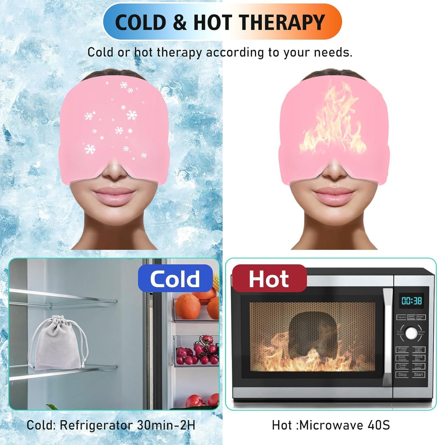 Migraine Relief Cap with Box - Hot Cold Gel Headache Hat