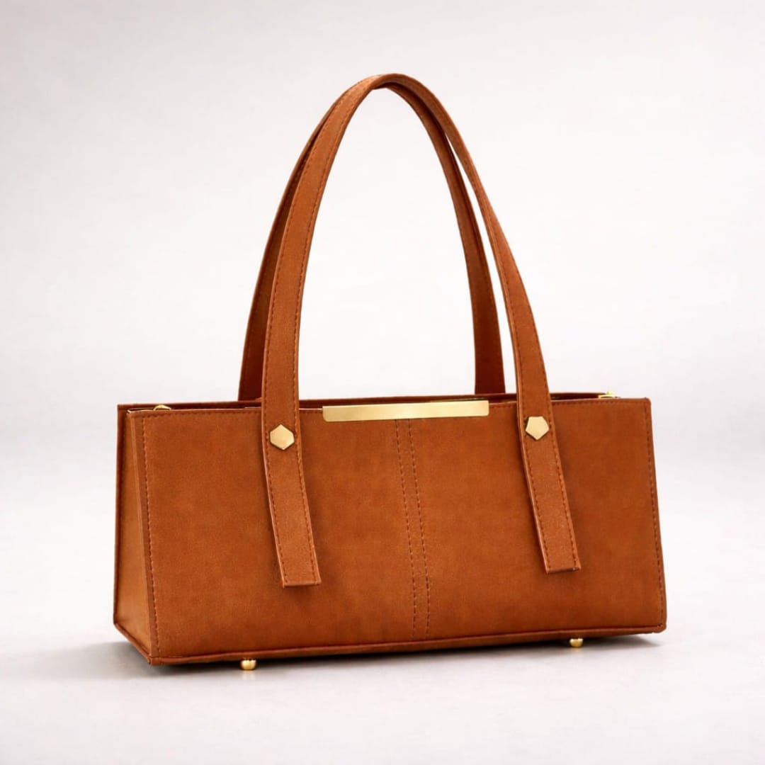 Grace Line Structured PU Leather Tote Bag for Women Black