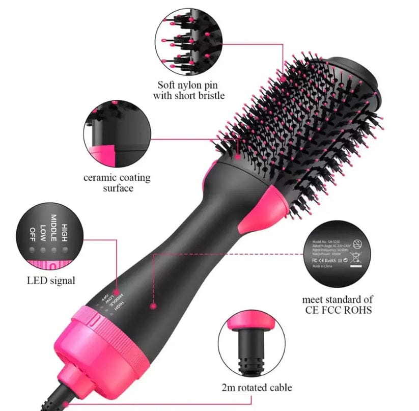 One Step Hot Air Brush 4 in 1 Hair Dryer & Straightener