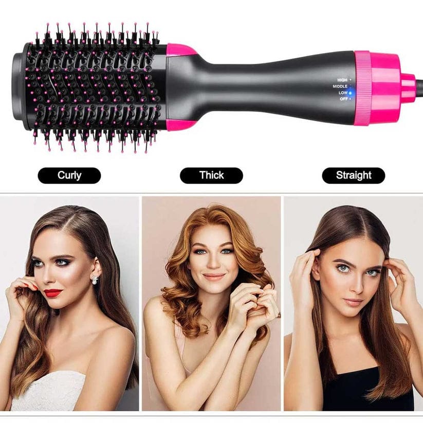 One Step Hot Air Brush 4 in 1 Hair Dryer & Straightener