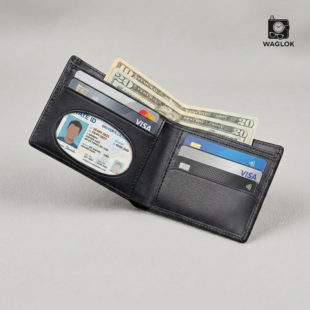 Men's Genuine Leather RFID Bifold Wallet - Light Brown, Gift Box