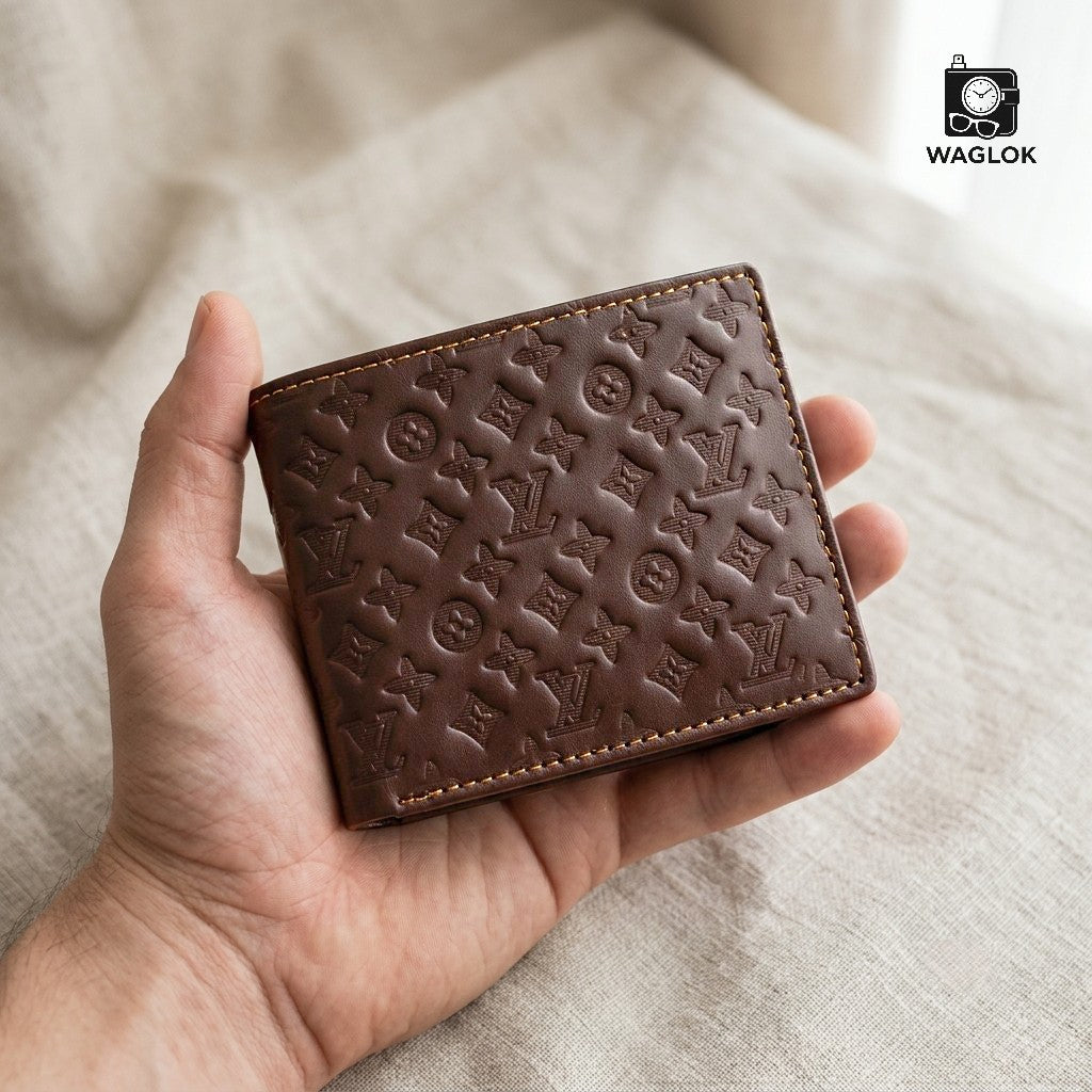 Men's Genuine Leather RFID Bifold Wallet - Light Brown, Gift Box