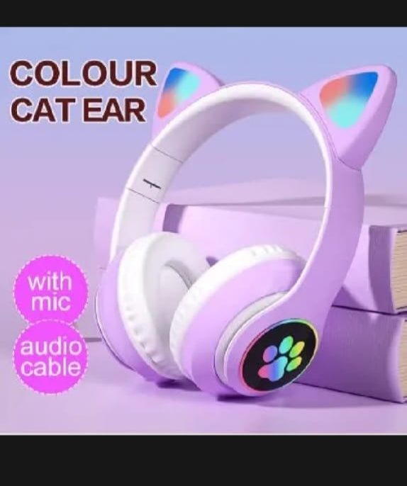 Cat Ear Wireless Bluetooth Headphones with RGB LED Lights