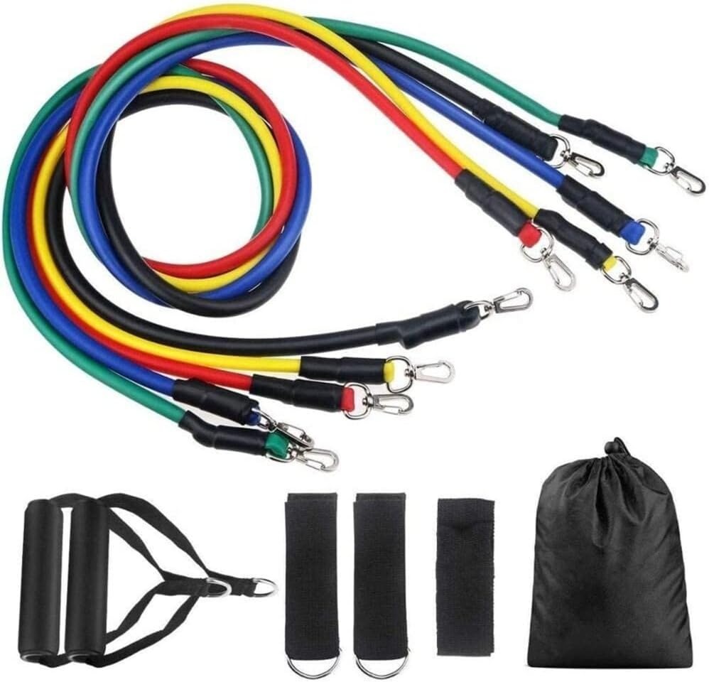 Resistance Bands Set - 11Pcs Latex Pull Rope with Anchor