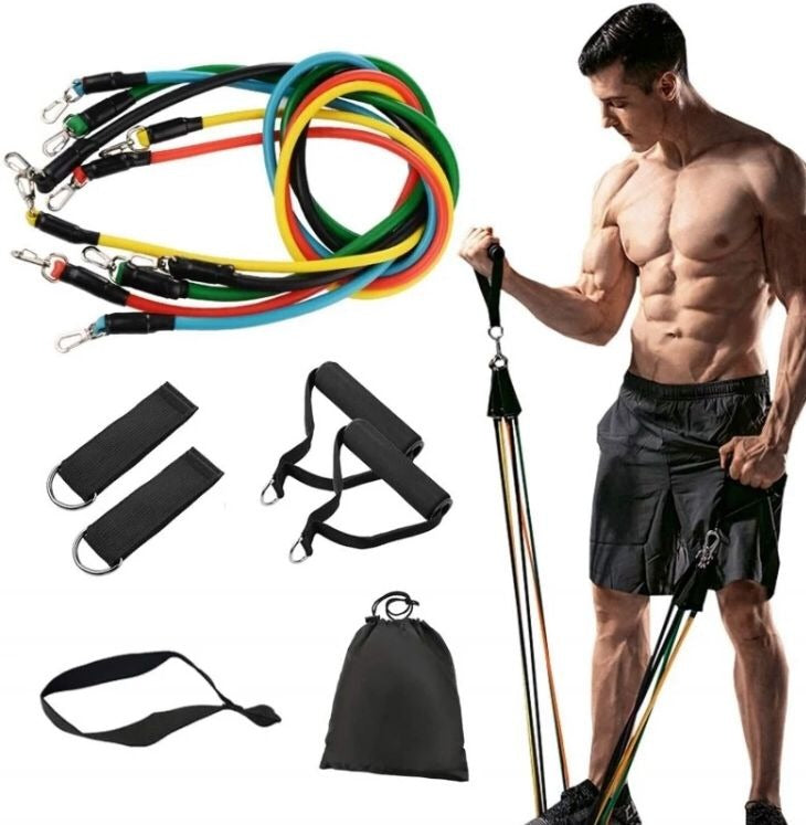 Resistance Bands Set - 11Pcs Latex Pull Rope with Anchor