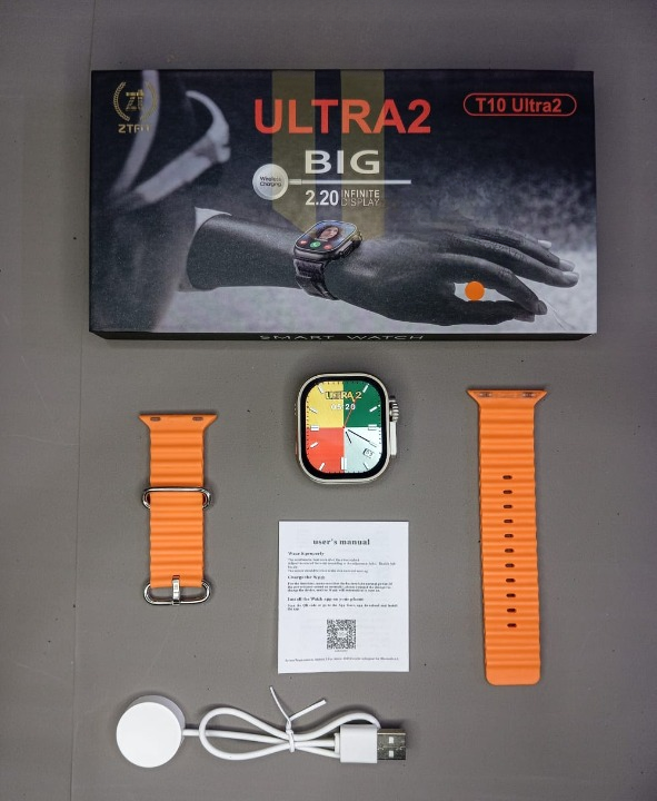 Ultra 2 Smart Watch | T10 Ultra 2 Watch Big Screen 2.20 infinite Display Bluetooth Call Game Heart Rate Sleep Monitoring Smart Watch (Random...