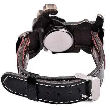 Men’s Motorcycle-Inspired Analog Wrist Watch with Bike Look Stainless Steel Dial – Stylish Daily Watch with Premium Leather Strap - Image 3