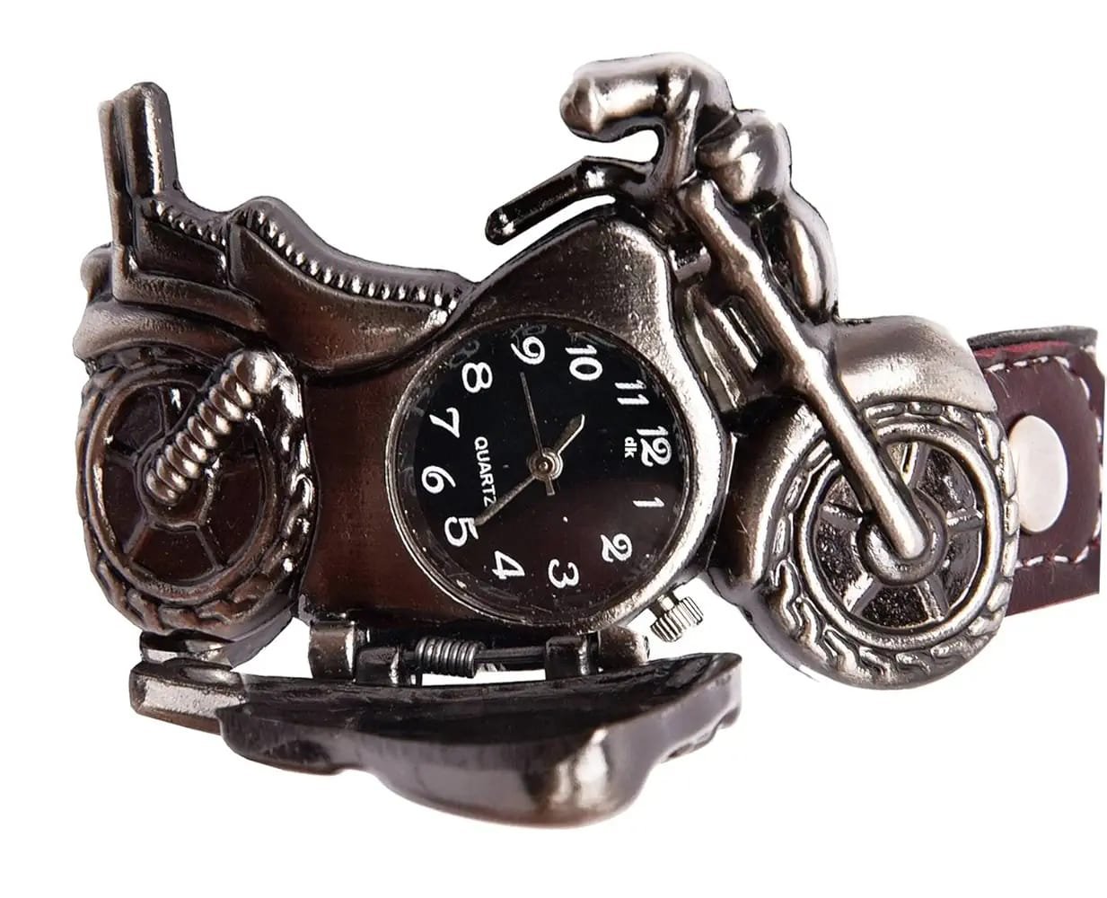 Men’s Motorcycle-Inspired Analog Wrist Watch with Bike Look Stainless Steel Dial – Stylish Daily Watch with Premium Leather Strap - Image 4