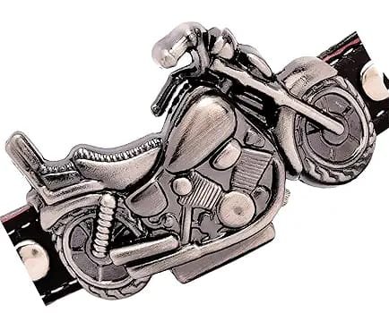 Men’s Motorcycle-Inspired Analog Wrist Watch with Bike Look Stainless Steel Dial – Stylish Daily Watch with Premium Leather Strap