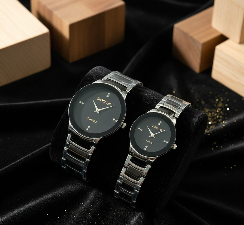 POSITIF Couple Watch – Elegant Matching His & Her Timepieces | Stylish Pair Gift For Lovers, Anniversary & Special Occasions (Without Box... - Image 3